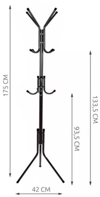 Perchero resistente, para abrigos, bufandas, sombreros, etc. 170cm