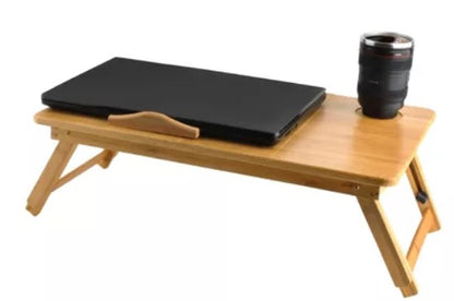 Mesa para laptop, de bambú, ajuste de altura y ángulo