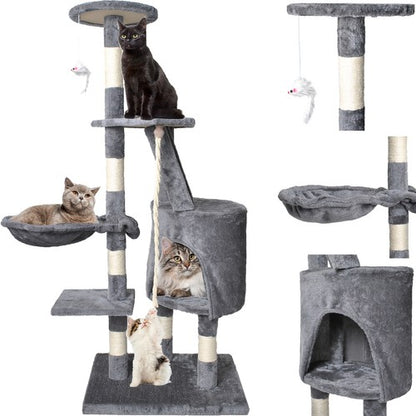 Árbol rascador de gatos multinivel, 118cm