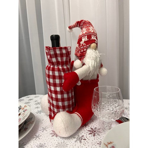 Duende navideño con bolsa para botellas