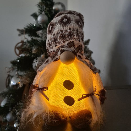 Gnomo navideño de pie con retroiluminación led