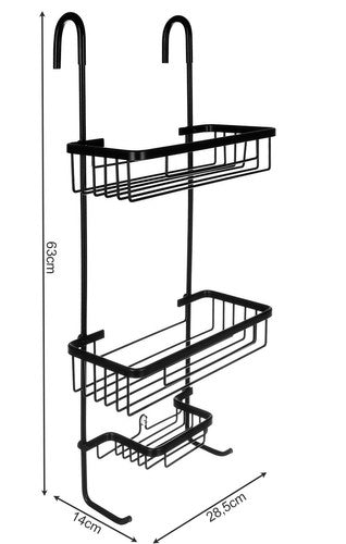 Estante de baño colgante, negro