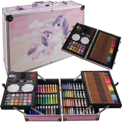 Set de pintura en maleta con unicornio, 148 uds.