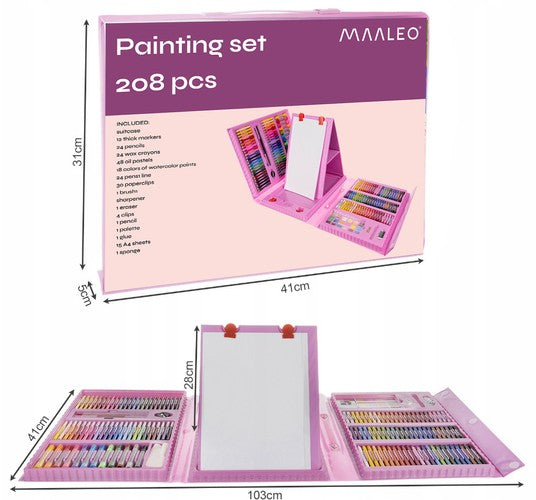 Set de pinturas xxl en maleta con 208 piezas