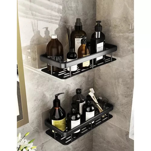 Estante de baño de aluminio, 2 uds.