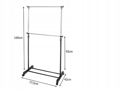 Perchero con ruedas, soporte para armario, 160cm